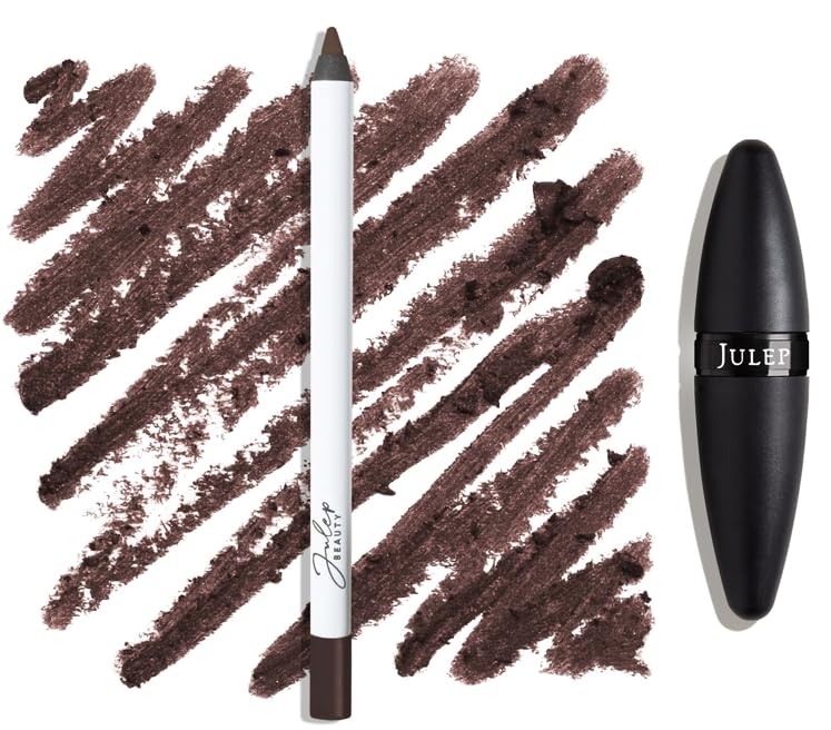 Julep Stay Sharp: When Pencil Met Gel Sharpenable Multi-Use Longwear Eyeliner Pencil - Transfer-Proof - High Performance Liner, Chocolate Brown Shimmer + Cosmetic Makeup Pencil Sharpener
