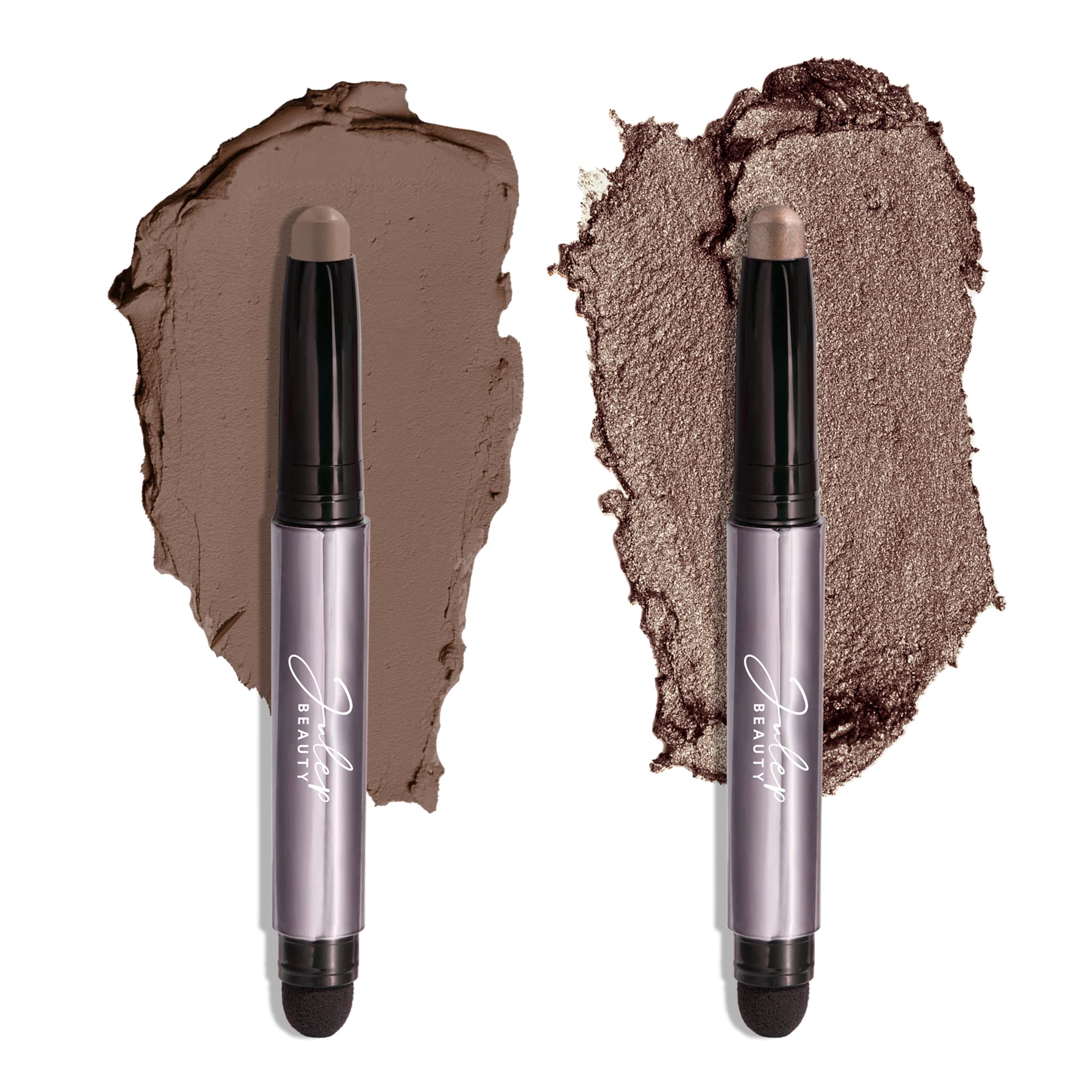 Julep Eyeshadow 101 Crème-to-Powder Waterproof Shadow Stick Duo – Long-Lasting, Crease-Proof, Easy Appy with Built-in Smudger - Pearl & Rose Shimmer